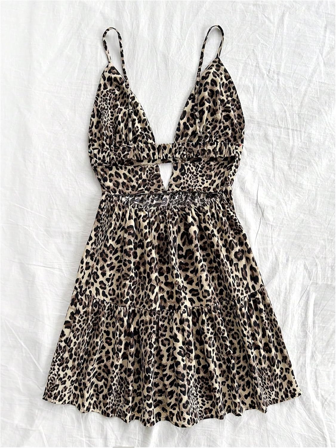 Boho Printed Cheetah Sleeveless Mini Dress