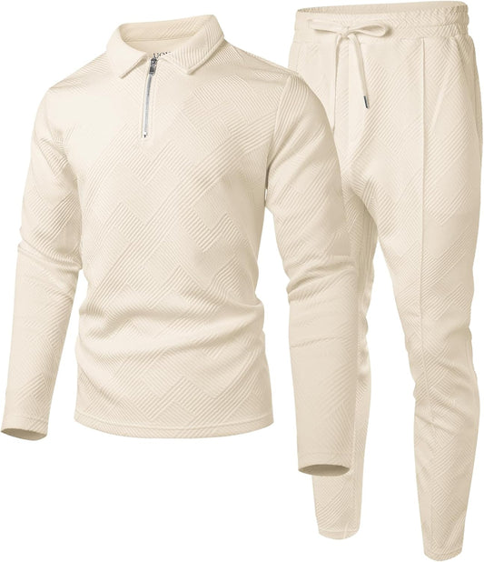 Men's Beige Vacation Style 2pc Set